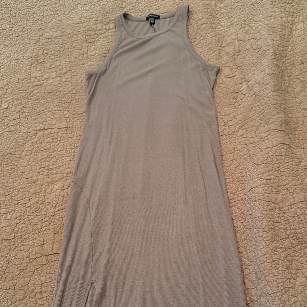 Beyond Yoga Sleeveless Maxi Dress in Taupe